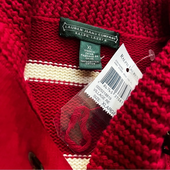 Ralph Lauren Striped Knit Sweater w/ Hook Closure Size XL - Picture 2 of 3